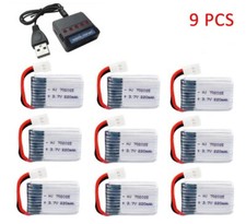 9x Lipo Batteries 3.7V 220mAh