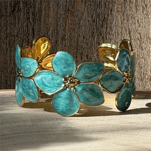 Bracelet manchette fleurs