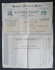 BEEKEEPING invoice French manufacture of hives Colleville CHATEAUROUX 1941