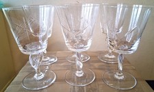 6 Verres anciens en cristal -