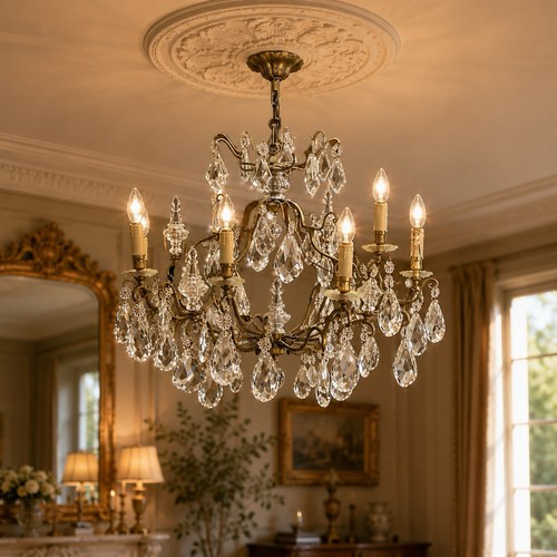 Large french crystal bronze - french,