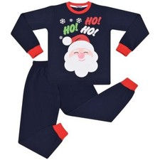 Enfants Filles Garçons Noël Pyjama Marine 2 Pièce Ensemble Salon Costume