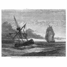 The Water Logged Ship Jane Lowden - Antique Print 1866