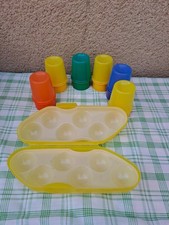 Lot de 6 Coquetiers Tupperware Et Boite 6 oeufs colorés