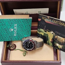 Full Set 1992 Rolex GMT Master 40 mm Pepsi Bezel Blue Red Steel Watch 16700