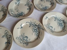 8 ART NOUVEAU EARTHENWARE FLAT