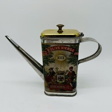 Vtg Huile D'Olive Vierge Clarifiee Vercherin Olive Oil Tin with Attached Spout