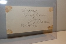 1888 "P.T. BARNUM"  Dated Signed Card ~ Showman/Politician ~ Circus