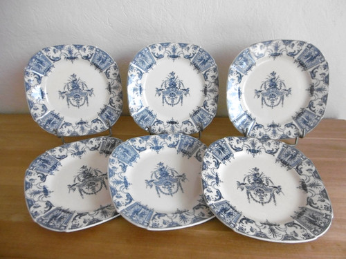Six assiettes dessert faience - six,