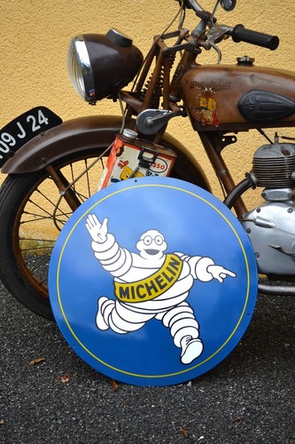Plaque emaillee michelin ronde - michelin,