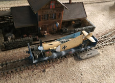 FLEISCHMANN, WWII MILITARY WAGON WITH AN MESSERSCHMITT LOADED, SCALE H0/HO