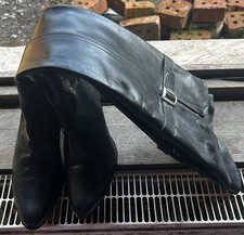 NEUVES GRANDES BOTTES CAVALIÈRES T38 EN CUIR NOIR 