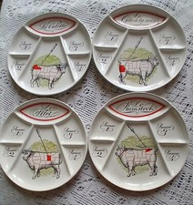 4 assiettes à fondue  porcelaine d'Auteuil Paris