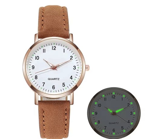 Montre chiffres marron or - et,
