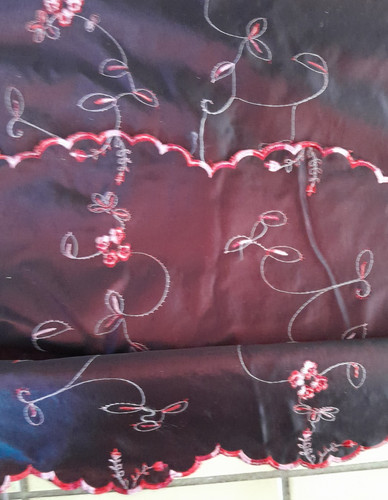 Tissu satine bordeaux rouge - et,