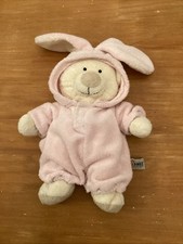 MC/ Doudou Peluche Ours Déguisé En Lapin Beige Combinaison Rose The Plushies