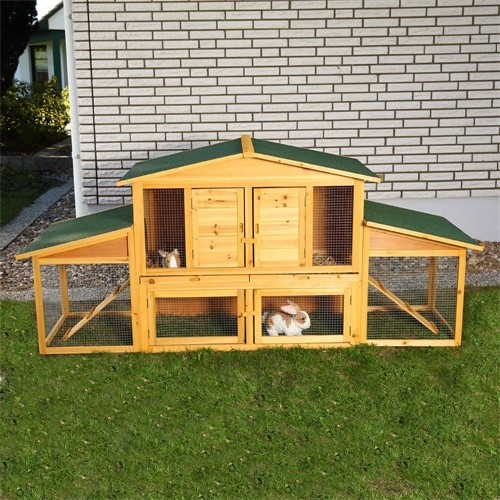 Clapier lapins bois cage - bois,