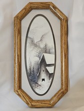 Original Watercolor Of A Barn Signed By Pat Halcro 6"X12"