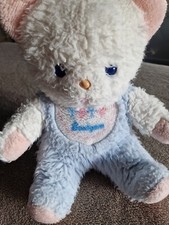 Doudou Peluche ours bleu blanc