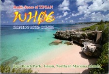 VTG HAM RADIO CQ QSL QSO CARD WH0E TAGA BEACH PARK TINIAN MARIANA ISLANDS
