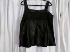 Vintage Caraco Top Lingerie noire  avec dentelle