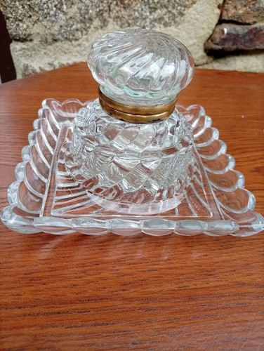 Ancien encrier cristal de - cristal,