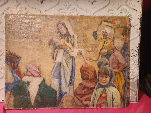 Tableau huile sur toile scène