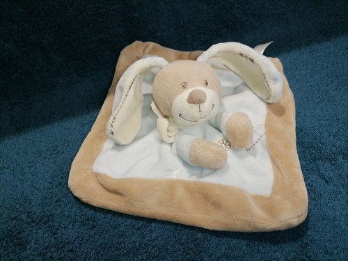 Doudou plat lapin beige - , bleu