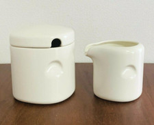 Sori Yanagi Milk Pitcher & Sugar Pot Set Ceramic series White Vintage OOP VHTF