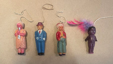 Décoration Noël ancienne - 4 personnages en celluloïd pour sapin de Noël - JAPAN