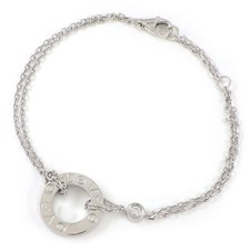 Cartier Bracelet LOVE B6038100 Circle Double Chain 2 Point Diamond 750WG