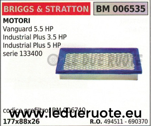 Filtre air briggs - briggs, &