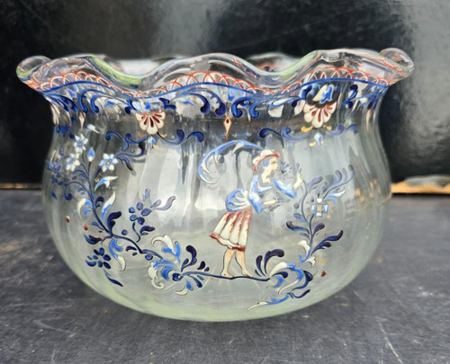 Jardiniere coupe emaillee - jardiniere,