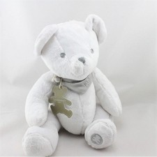Doudou ours blanc foulard gris