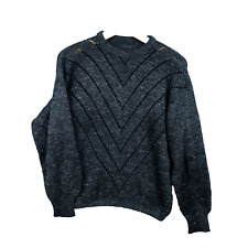 Pull gris foncé femme taille xl manches longues col rond chaud hiver jumper