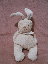 Doudou peluche lapin beige