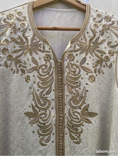 Caftan marocain couleur crème - marocain,