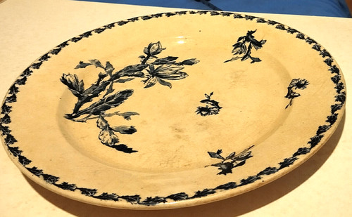 Ancien plat rond porcelaine - ancien,