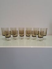 Smoked foot glass wine and liqueur Luminarc France 80s