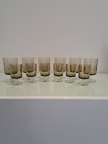 Verre pied fumé - fumé, et