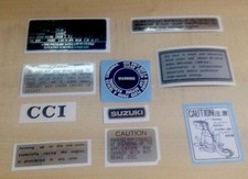 SUZUKI 1973-1978 GT380 "WARNING&SERVICE" REPRODUCTION KIT DECALS
