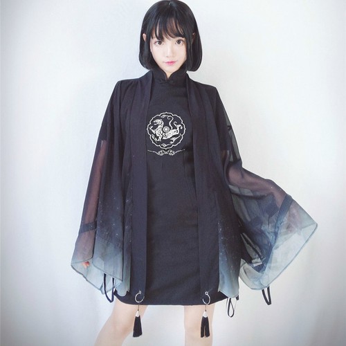Robe gothique punk cheongsam - punk,