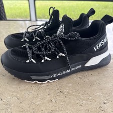 Men’s Versace Sneakers Jeans Couture Tennis shoes Nylon Rubber Size 10 US/35 EU