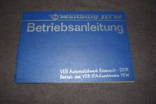 Operating Instructions Manual Wartburg 353W 2nd Edition 1983 First Class