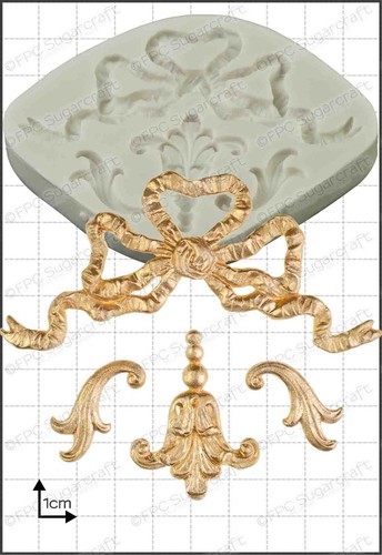 Moule silicone baroque rubans - silicone,