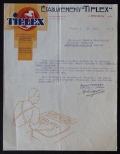 Facture PONCIN Ain 1931 encre TIFLEX ink couleur entête billhead 138