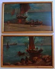 lot marine huile sur isorel