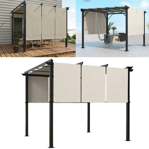 Pergola jardin 3x3m toiles - pergola,