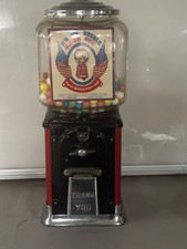 Victor Topper Deluxe 1 Cent Chrome Top Gumball Machine Glass Globe 1950s NICE!!