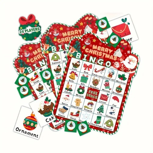 Noël bingo jeu set joueurs - noël, 24
